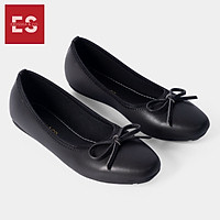 Giày búp bê thời trang Erosska kiểu dáng Hàn Quốc đế cao su da mềm đính nơ EF006