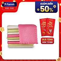 Combo 5 khăn lau đa năng siêu thấm hút, khăn size lớn (30x40 cm) khăn lau kính, ô tô, mặt bàn, bếp Parroti Fiber FB01