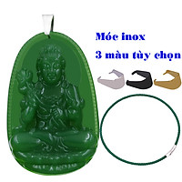 Vòng cổ mặt Phật hộ mệnh tuổi Ngọ - Dây da xanh Đại thế chí Thạch anh xanh lá DDXLOVTAXLN4 - Size phù hợp cho nam và nữ
