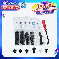 Bộ 100 món kèm keph đinh tán ô tô bằng nhựa và dụng cụ tháo lắp thông minh