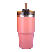 30oz Insulated Cup with Lid and Straw Reusable 304 Stainless Steel Water Bottle Iced Coffee Bear Travel Mug for Car Gym