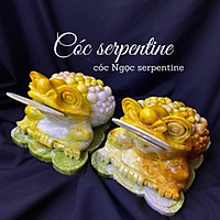 01 CỤ CÓC VÀNG NGỌC LOANG NG. SERPE.NTINE CHIÊU TÀI LỘC 15CM (LOẠI ĐẸP KÈM ĐẾ)