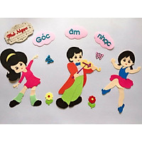 Cả bộ tranh góc bằng nỉ- Nhân vật cao 45cm- Đồ dùng mầm non- Đồ chơi bằng nỉ