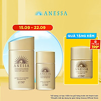 Bộ Đôi Kem chống nắng dưỡng da dạng sữa kiềm dầu khô thoáng hoàn hảo siêu tiết kiệm Anessa Gold Milk 60ml + Gold Milk 20ml