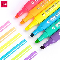 Deli Highlighter Portable Study Fluorescent Marker DIY Marking Graffiti Bright Color Drawing Marker Pen School Exam Book Sentence Paragraph Emphasizing Watercolor Pen Kids Painting Marking Pen Creative Journal Color Pens Stationery Kits