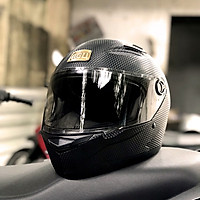Mũ bảo hiểm fullface AGU đen vân carbon cao cấp