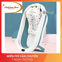 Chậu tắm gập gọn kèm báo nhiệt và phao trợ nổi cho bé