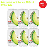 Nước ngọt có ga vị Dưa lưới 350ML X 6 CHAI OKF Hàn Quốc