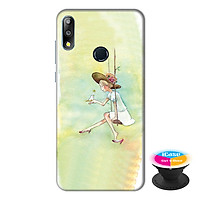 Ốp lưng điện thoại Asus Zenfone Max Pro M2 hình Cô Gái Xích Đu tặng kèm giá đỡ điện thoại iCase xinh xắn - Hàng chính hãng