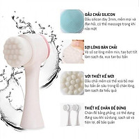 Cọ Rửa Mặt Massage 2 Đầu Bằng Silicon