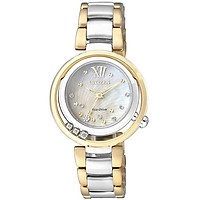 Đồng Hồ Citizen Nữ Đính Kim Cương Dây Kim Loại Máy Eco-Drive EM0329-54D - Mặt Xà Cừ (30mm)