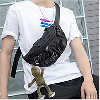 Túi đeo chéo nam túi bao tử đeo bụng hông thời trang nhật bản phong cách năng động Kabek kabe101 mạnh mẽ chất vải đen dệt kim họa tiết phức tạp độc đáo nổi bật trẻ trung hiện đại