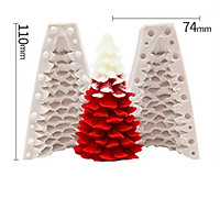 Silicone Candle Mold 3D Christmas Tree Pine Cone Shape Soap Clay Making Diy Cake Decoration
