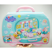 Bộ đồ chơi vali hoạt cảnh phòng bếp, phòng ăn của gia đình búp bê heo Peppa Pig (tự sáng tạo không gian nhà búp bê)