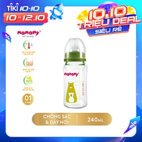 Bình sữa thủy tinh chống sặc và đầy hơi Mamamy 240 ml