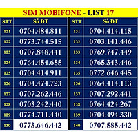 SIM SỐ ĐẸP MOBIFONE - LIST 17 (MBFDS17) - Số dễ nhớ, thần tài, lộc phát, số cặp, số tiến - SIM MỚI, ĐĂNG KÝ ĐÚNG CHỦ ONLINE - Hàng chính hãng