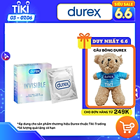 Bao cao su Durex Invisible Extra Thin Extra Sensitive 1 Hộp 3 Bao