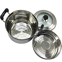 Nồi hấp đa năng inox 2 đáy 22cm Hoàng Gia cao cấp dùng trên mọi loại bếp