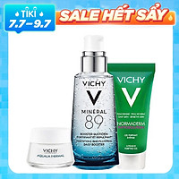 Bộ 3 Sản Phẩm Dưỡng Chất (Serum) Khoáng Núi Lửa Cô Đặc Vichy Mineral 89 Giúp Da Sáng Mịn Và Căng Mượt