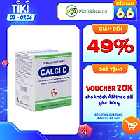 TPCN Viên uống CALCI-D giúp bổ sung canxi và vitamin D3,hỗ trợ phòng ngừa loãng xương,phát triển chiều cao-hộp 100 viên