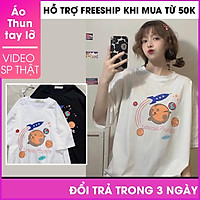 Áo Thun unisex nam nữ Áo thun form rộng cổ tròn tay lỡ dáng rộng <75kg- Drman Planete 3 màu áo đôi áo nhóm