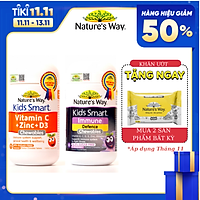 Combo 2 Viên Nhai Cho Bé Nature's Way Kids Smart Vitamin C+ZinC+D3 Và Immune Defence Bổ Sung Vitamin, Tăng Cường Miễn Dịch
