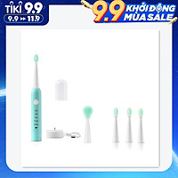 Bàn Chải Đánh Răng Điện Siêu Âm Sonic Có Thể Sạc Lại Ipx7 Usb Sạc Nhanh Với 4 Đầu Bàn Chải Thay Thế Cho Người Lớn