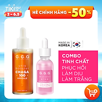 Combo Tinh Chất Phục Hồi, Làm Dịu, Làm Trắng Da GGG Uniq Booster Chaga 100 Ampoule & Brightening 50ml & 30ml