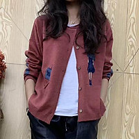 Áo cardigan len cổ tròn phong cách trẻ ArcticHunter, thời trang thương hiệu chính hãng