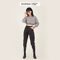 Áo croptop sơ mi nữ họa tiết caro GUMAC AB368