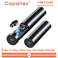 Tai Nghe Bluetooth 5.0 CAPARIES V14-B9 LED - (Tai Nghe Không Dây) Chống Nước - Chống ồn - Tích Hợp Micro - Tự Động Kết Nối - Nhỏ gọn - Âm Thanh 8.0 HD - Tương Thích Cao Cho Tất Cả Điện Thoại CHÍNH HÃNG