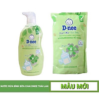 Combo Nước rửa bình và rau củ D-nee Organic dạng chai 620ml và túi thay thế 600ml