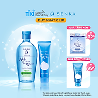 Bộ đôi Senka sạch sâu thoáng mịn (Nước tẩy trang Senka Water Fresh 230 ml + Sữa rửa mặt Senka Perfect Whip 50g)