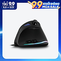 Chuột Chơi Game Có Dây Dạng Đứng 11 Nút Ánh Sáng Laze RGB Zelotes C-18 - Đen (10000DPI) (128GB)