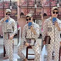 ĐẸP XUẤT SẮC Bộ Đồ Ngủ Dài Tay Chất Kate Bộ Pijama Lụa Dài Tay Phù Hợp Cả Nam Và Nữ A77