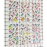 Combo 6 bảng sticker dán ngộ trong suốt ngẫu nhiên loại to