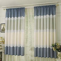 Wide Strip Semi Shading Window Curtain for Bedroom Living Room Rod Style