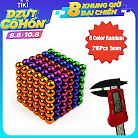 Bi nam châm 216 viên 5mm sắc màu