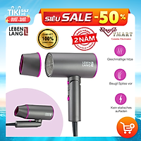 Máy sấy tóc Lebenlang LBH3088P (2100W) của Đức, kiểu gấp gọn, chống xơ rối tóc - hàng chính hãng