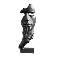 Silence is Golden Statue Thinker Sculpture Abstract Keep Silent