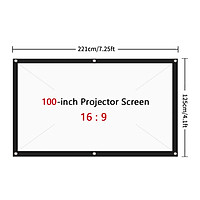 84 inch Projection Screen Portable Foldable Projection Screen 16:9 Polyester Projector Screen for Home Office KTV