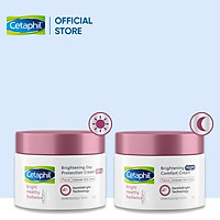 Combo 2 gồm Kem dưỡng ẩm và chống nắng làm sáng da ban ngày Cetaphil Bright Healthy Radiance Day Cream SPF15 50g và Kem dưỡng ẩm làm sáng da ban đêm Cetaphil Bright Healthy Radiance Night Cream 50g