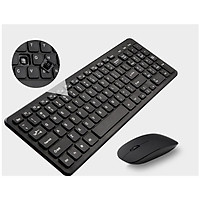 Wireless Keyboard and Mouse Set, 2.4G Slim Desktop Cordless Keyboard and Mouse Combo Whisper-quiet Keyboard Design