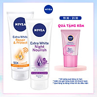Combo Tinh chất dưỡng thể trắng da NIVEA ngày 180ml & đêm 200ml (88314+89122)