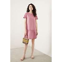 Váy mini đuôi cá cotton basic hồng đỗ
