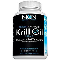 100% Pure Antarctic Krill Oil Omega 3 with Astaxanthin by NCN New Cell Nutrition Easily Absorbed EPA, DHA 1000 mg/2 Capsules