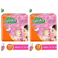 Combo 2 gói miếng lót sơ sinh goodry 72 siêu mền mại ( 0-1 tháng )