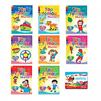 Combo 8 quyển Tập tô màu nhà trẻ + Tặng kèm 1 Hộp sáp màu