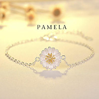 Lắc tay Vòng tay nữ bạc 925 mặt hoa cúc nhỏ Pamela phụ kiện trang sức