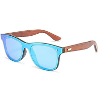 Unisex Retro UV400 Imitation Wood Grain Fashion One-piece Sunglasses